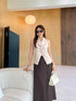 Collar Down Sleeveless Vest With Skirts Sets